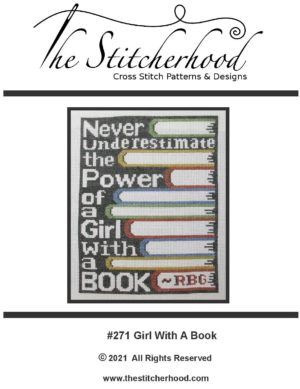 RBG quote girl power read books cross stitch