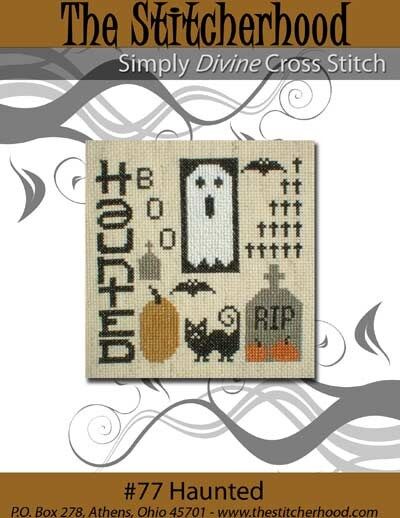 Halloween Ghost Cemetery Cross Stitch