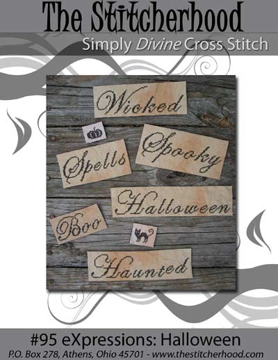Halloween Cross Stitch card ornament