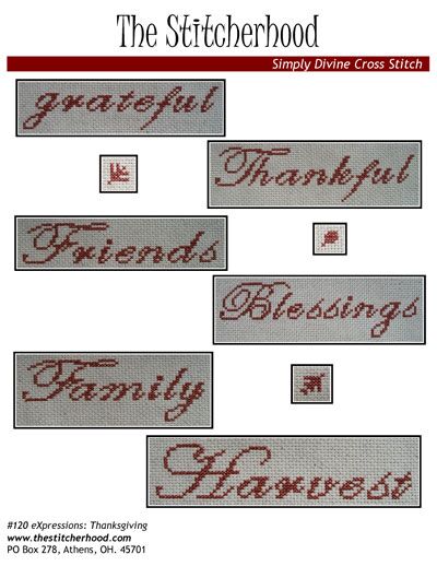 Thanksgiving mini for cards Cross Stitch