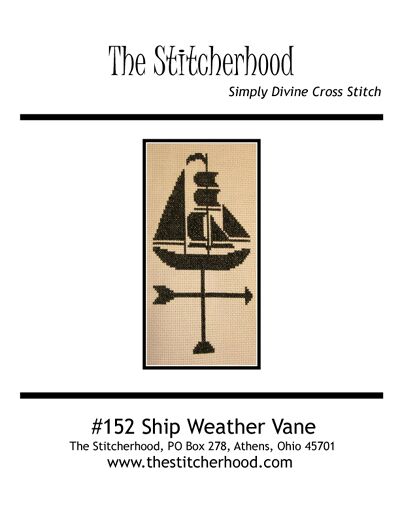 Nautical Ship weather vane Cross Stitch