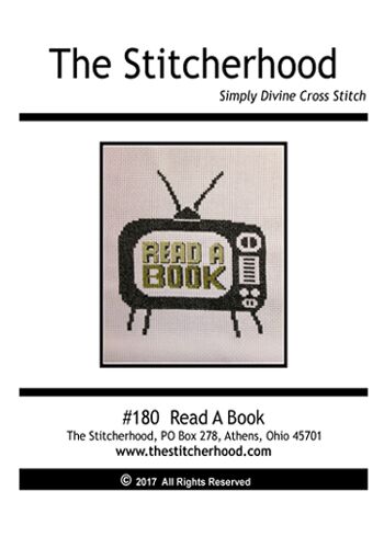 Retro TV read a book Cross Stitch