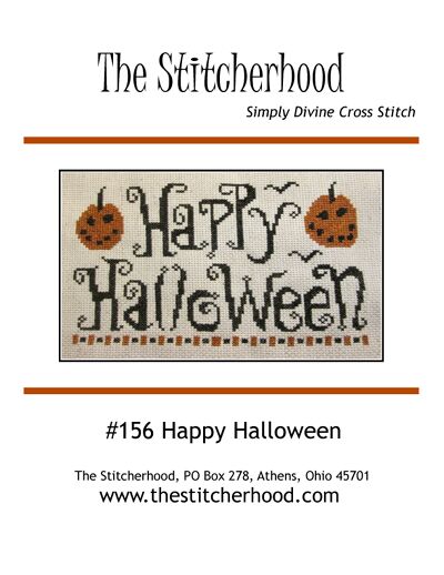 Happy Halloween with pumpkins Cross Stitch