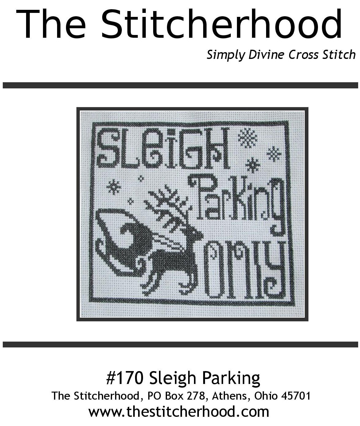 funny Christmas sleigh parking Cross Stitch