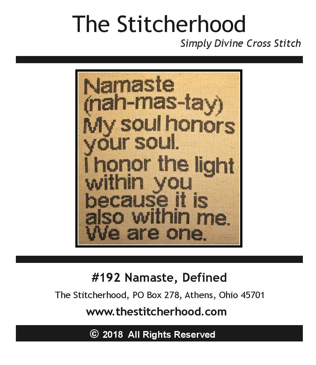 Namaste Yoga Cross Stitch