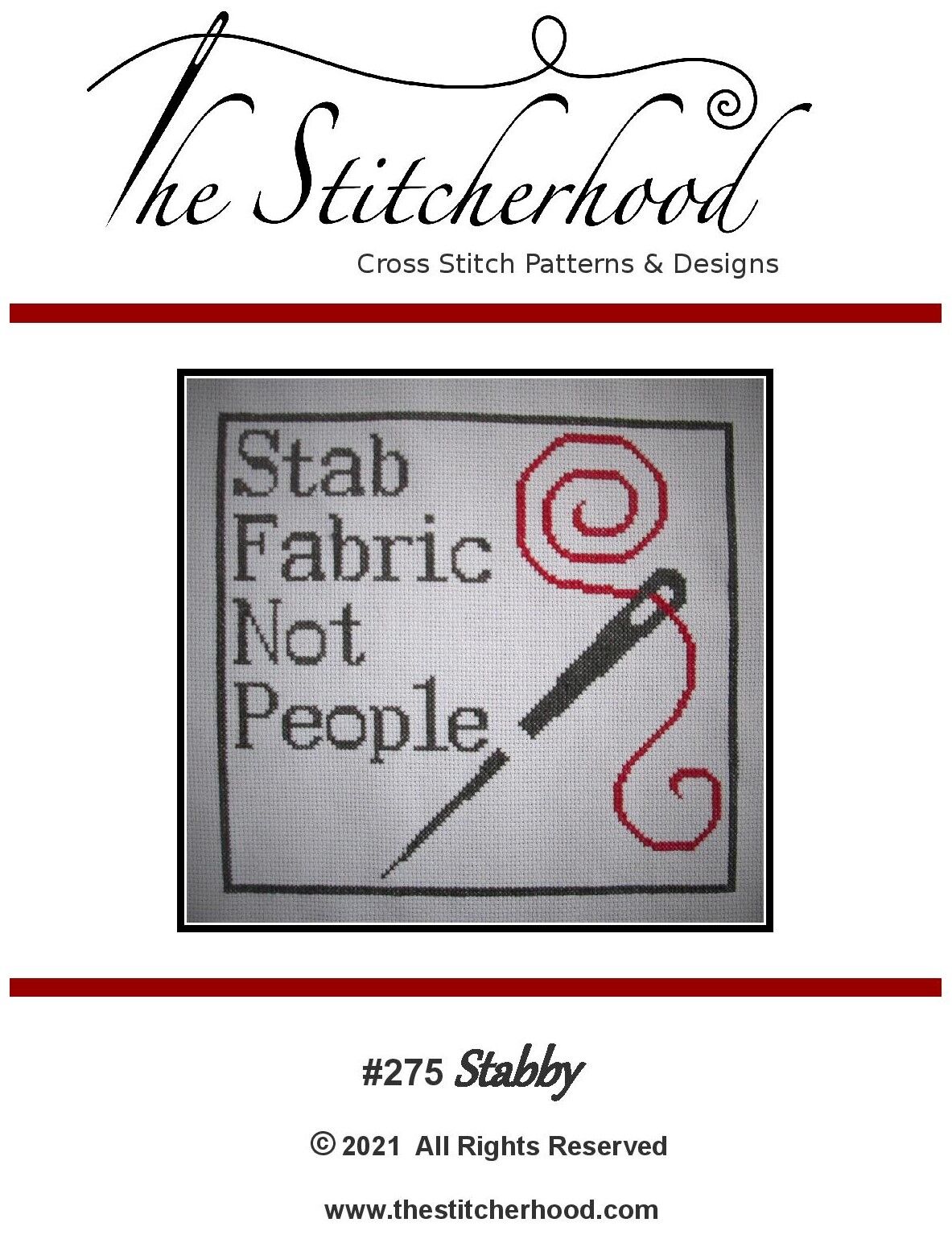 Funny Cross Stitch Pattern Stabby Design