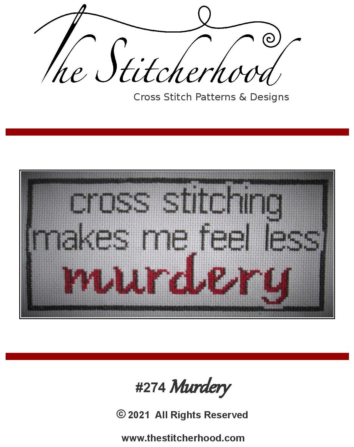 Funny Cross Stitch Pattern Murdery Design
