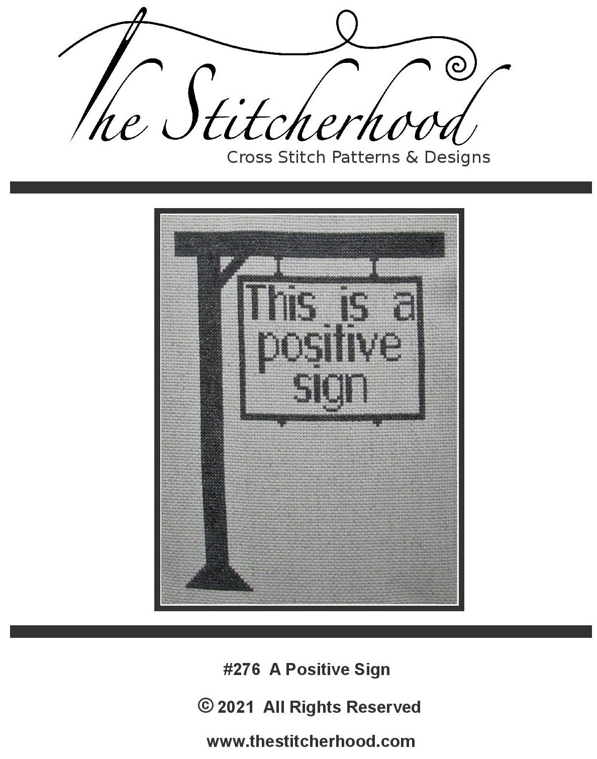 Positive Sign Funny Cross Stitch Pattern