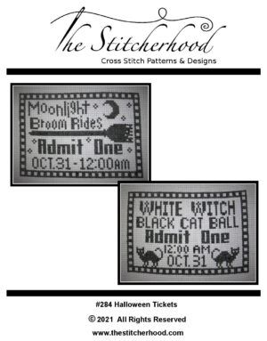 Halloween funny Broom Rides Cross Stitch pattern