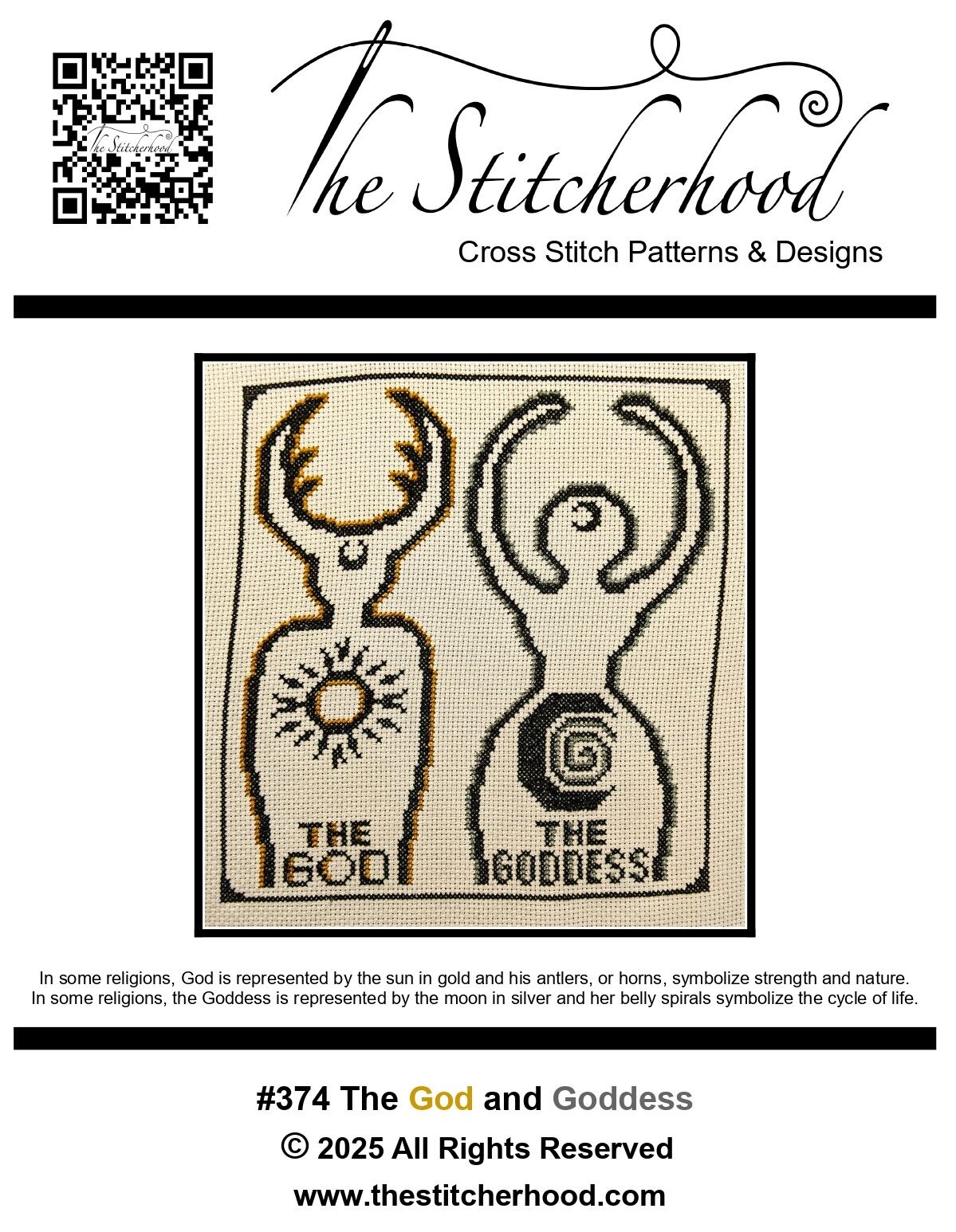 God and Goddess Wicca Cross Stitch