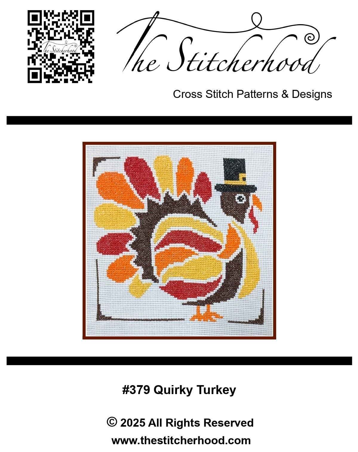 Quirky Turkey Thanksgiving Cross Stitch