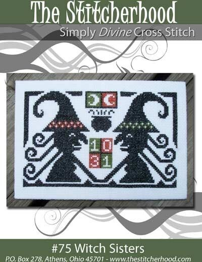 funny Witch Sisters Halloween Cross Stitch