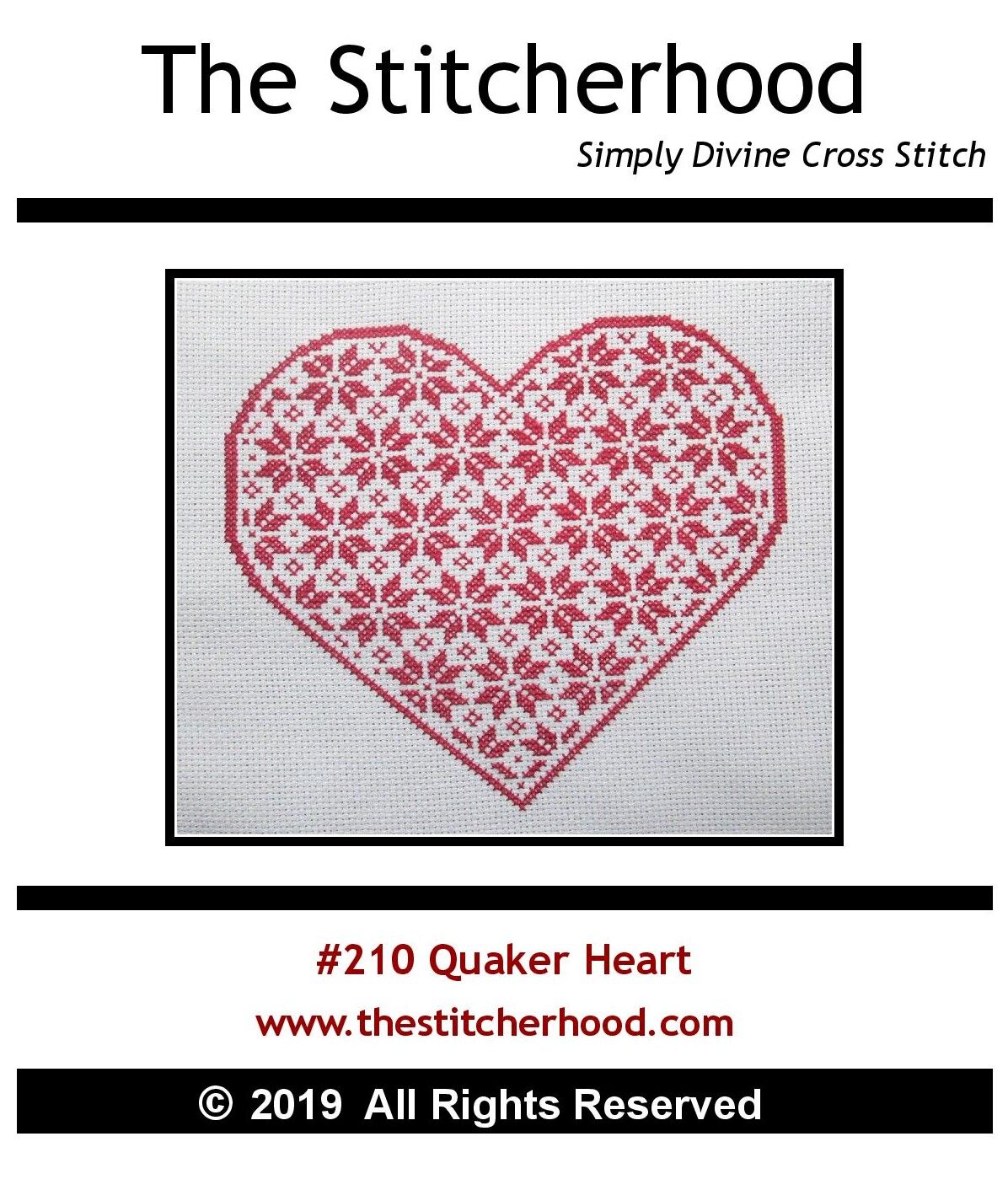 Quaker Valentine heart Cross Stitch