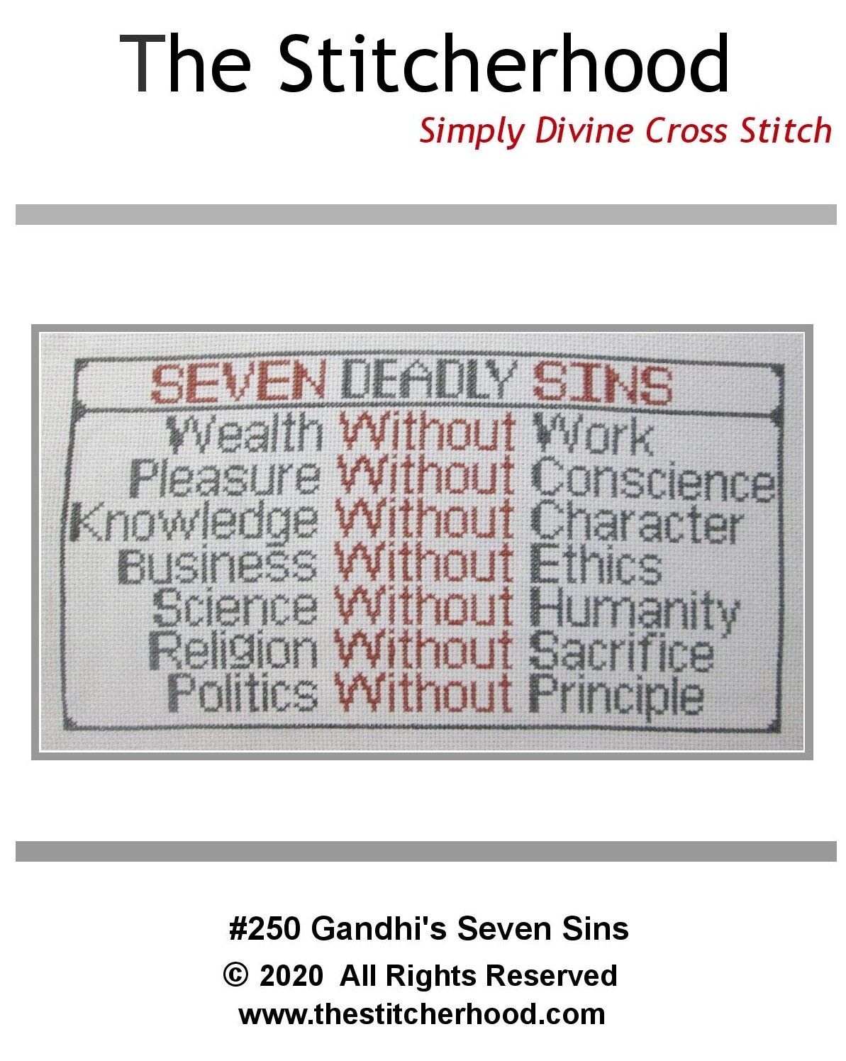 You can add text to the caption and it will show up here in the lightbox Inspirational Cross Stitch