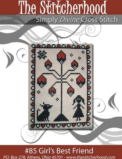 Flower girl dog Cross Stitch