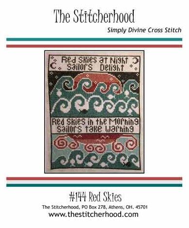 Nautical red skies Cross Stitch Pattern