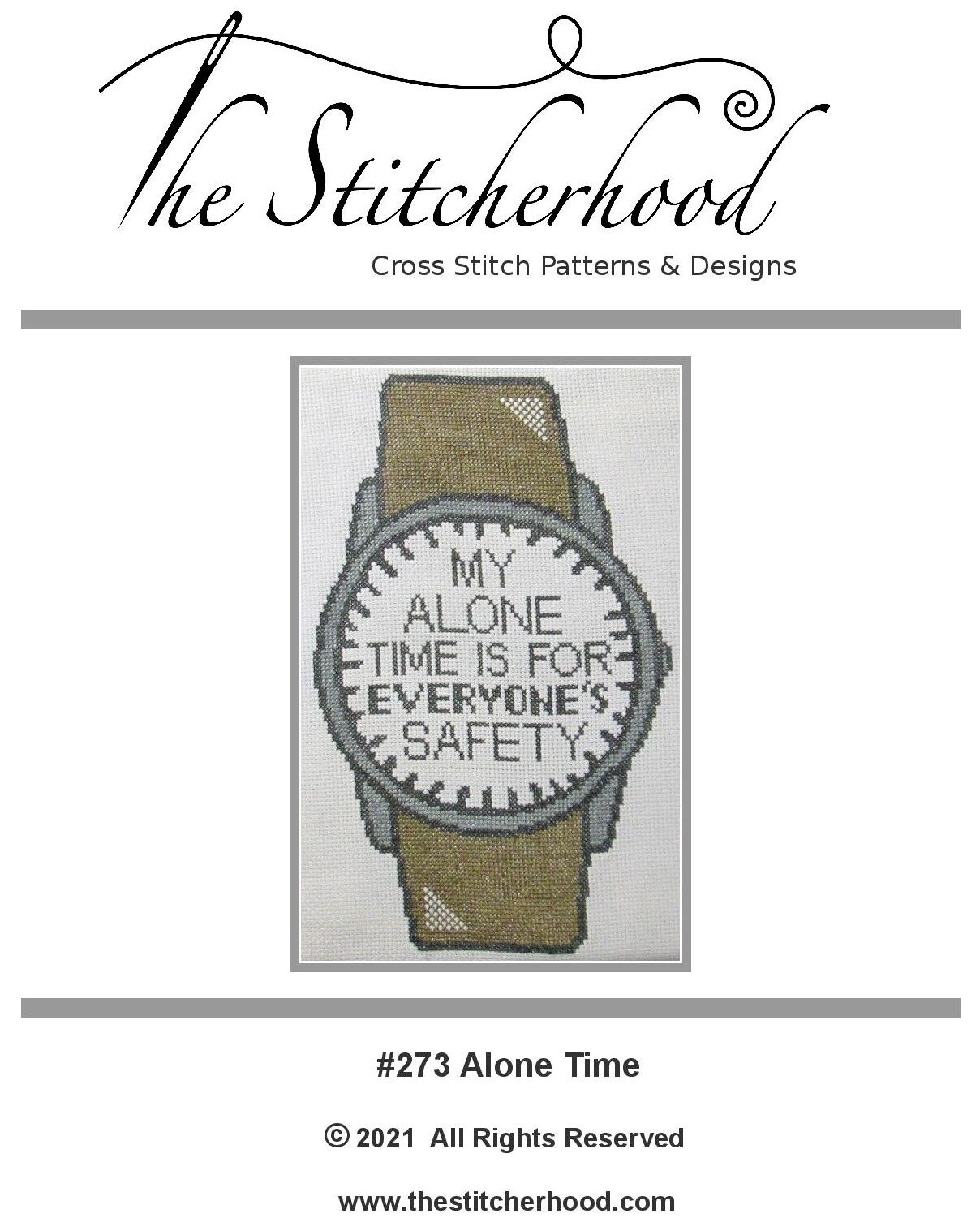 alone time watch clock funny cross stitch