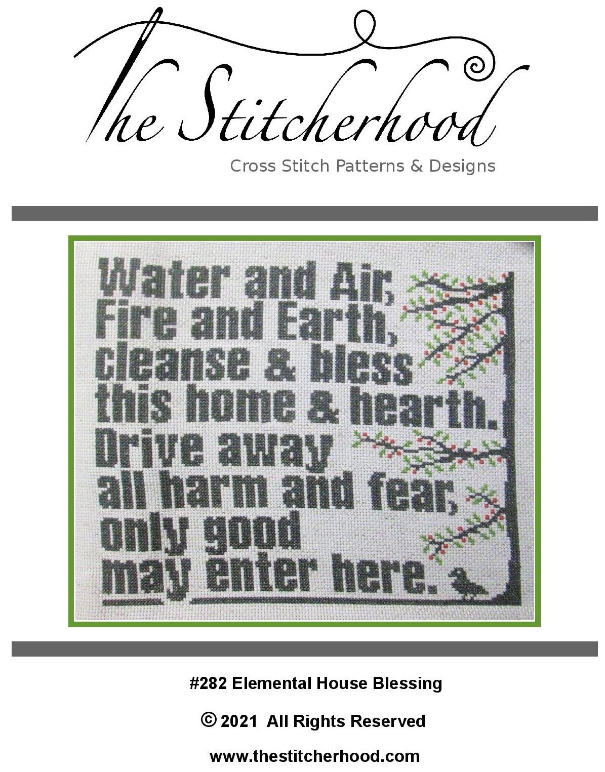 Elemental House Blessing Wicca Cross Stitch