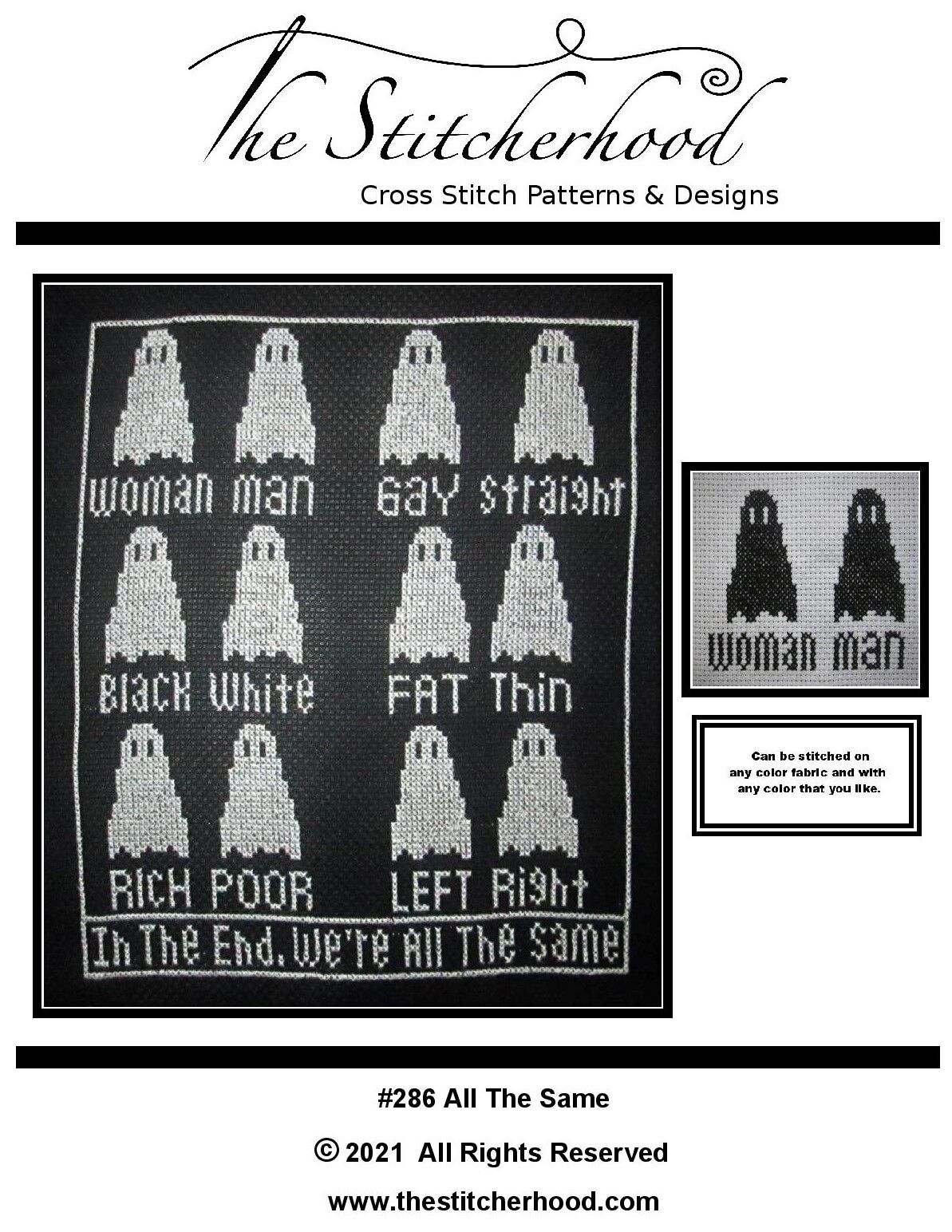 Funny ghost Halloween all the same cross stitch pattern