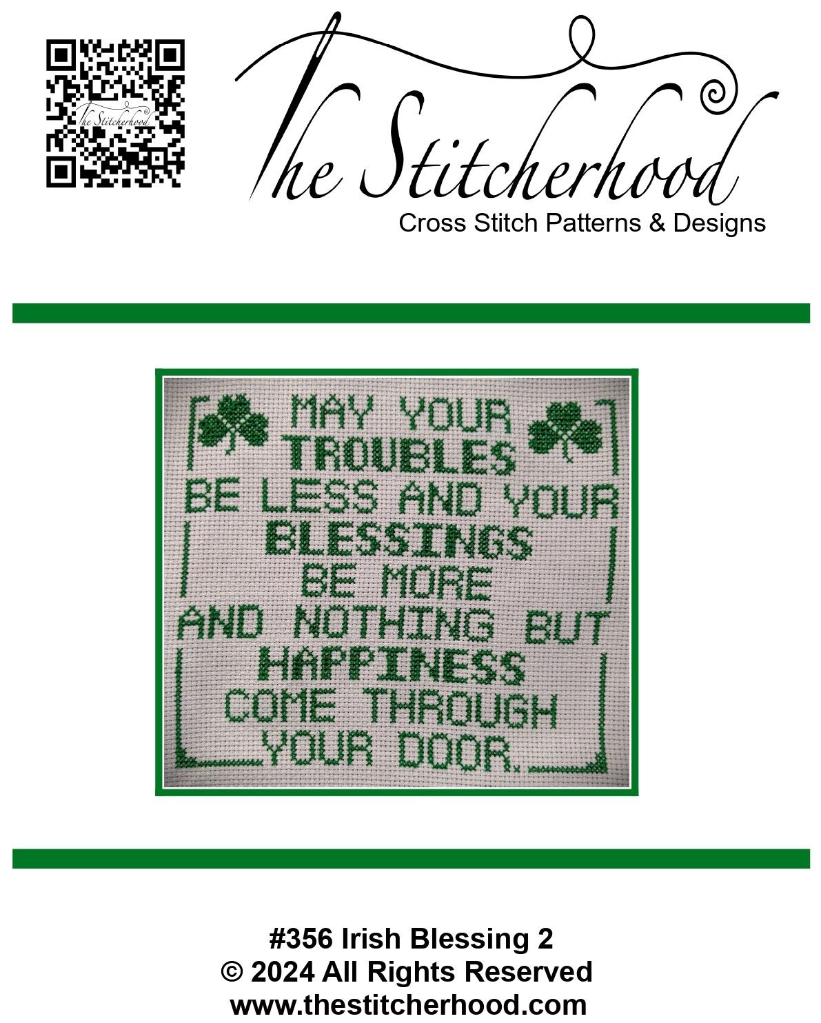 Irish Blessing Saint Patrick's Day cross stitch