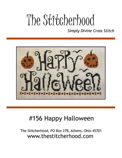 Happy Halloween with pumpkins Cross Stitch