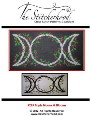 Triple Moons Wiccan Cross Stitch pattern