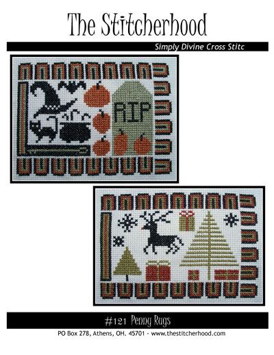 Halloween and Christmas penny rug Cross Stitch