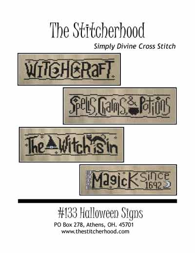 Halloween signs witch Cross Stitch