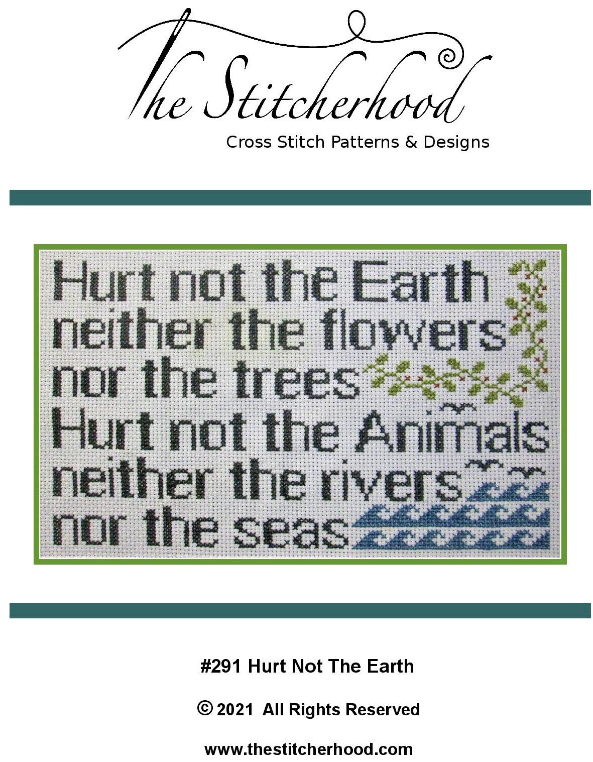 Wicca Cross Stitch Pattern Hurt Not The Earth